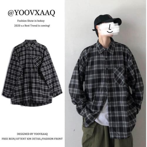 Spring and summer fashion plaid shirt jacket mens and womens fashion jacket retro couple shirt