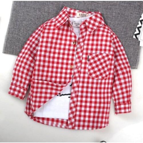 Hot Baby Boys Shirts 2019 Kids Fashion Boy Girls Cotton Tops Clothes For Spring Autumn Plaid Blouse Shirt For Children 1-10T