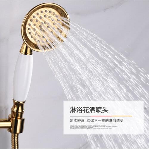 Brass And Porcelain Bathroom Hand Shower Head Rainfall Shower Faucet Shower Bracket Shower Hose