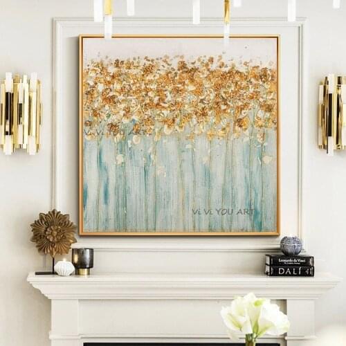 Hand painting Gold oil painting Wall Art Picture Hand Painted Modern Abstract Oil Painting On Canvas For Living Room Home Decora