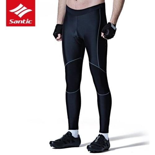 Santic MTB Road Bike Pants Spring Autumn Bicycle Long Pants Men 4D Sponge Pad Pro Cycling Pants Breathable Comfortable