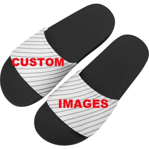NOISYDESIGNS Custom Your Own Logo/Image/Text/Photo Pattern Women Men Couple Slippers Casual Summer Home Flip Flops Personilazed