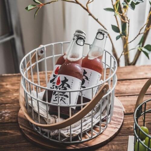 Iron Basket Snack Collection Basket Ins Nordic Picnic Basket Props Household Living Room Fruit, Vegetable and Egg Storage