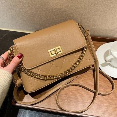 Women Handbags 2021 Fashion Thread Square Chain Cross Body Shoulder Bag Designer Female Black Handbag Office Lady Handbags