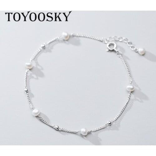 Elegant Women 925 Real Sterling Silver Irregular Freshwater Pearl Bead Bracelet 17CM+3CM Length High Quality Jewelry