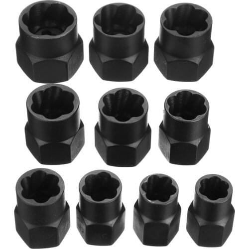 10Pcs Damaged Nuts Bolts Extractors Metric Standard Reverse Spiral Cut Remove Circular Screws Conducting Stabilization Tool