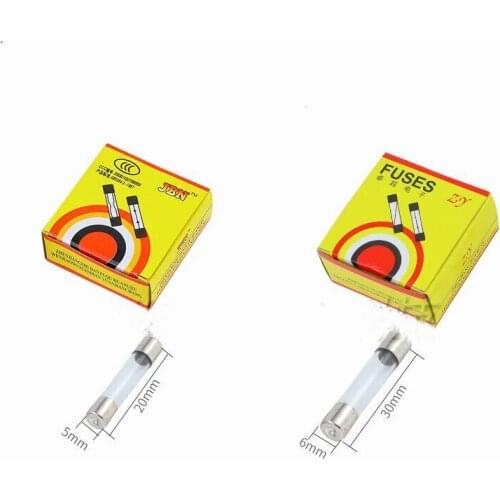 100pcs/box hight quality 5x20mm &6x30mm glass fuse 0.5/1/2/3/3.15/3/4/5/6/8/10a 250V