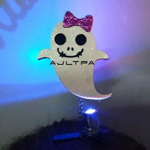 120Pcs New Led Light Hair Clip Pumpkin Wizard Hairgrip Halloween Party Children Funny Hair Flashing Accessories H4833