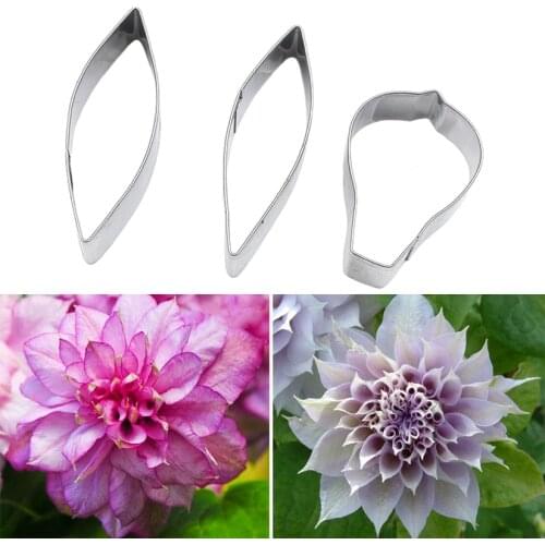3 pcs/set Clematis Cutters Stainless Steel Cookie Fondant Cake Cutters Set Cake Decorating Tools