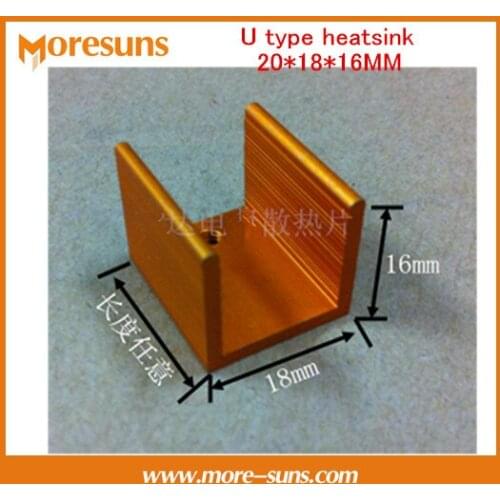 Fast Free Ship 50PCS/lot U type heatsink 20*18*16MM pure aluminium electronic radiator TO-220 Transistor aluminium heatsink