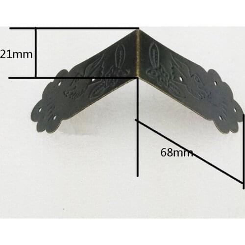 Bulk Bronze Tone Furniture Ancient Corner Brackets,Flower Birds Coners,Wooden Box,Gift Box Protectors,Side Protector,68mm,200Pcs