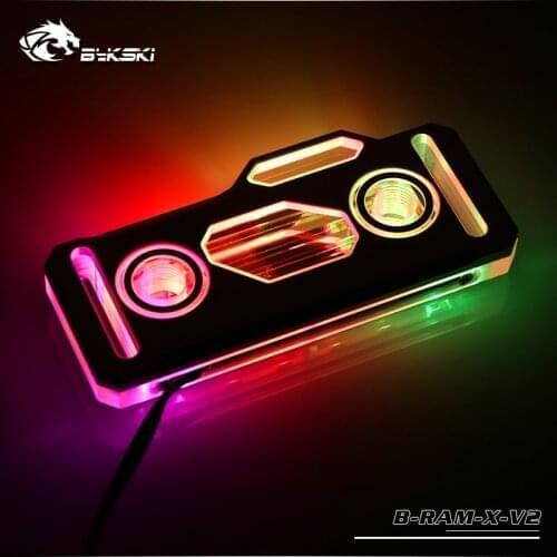 Bykski B-RAM-X-V2, RBW Ram Water Blocks, Acrylic + Black/Silver Aluminum Alloy Cover, Support Dual Ram Channel