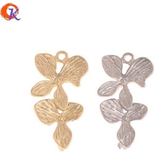 Cordial Design 100Pcs 14*27MM Jewelry Accessories/Earrings Connectors/Flower Shape/DIY/Hand Made/Jewelry Findings Component