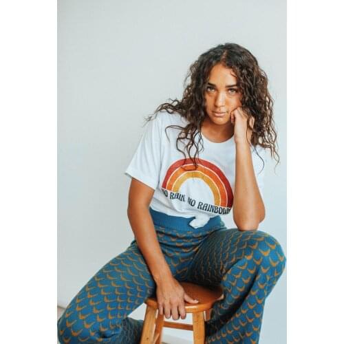 COLORED NO RAIN, NO RAINBOWS t-shirt kawaii unisex Fashion grunge 100% Cotton women funny quote graphic tumblr tee top tshirt