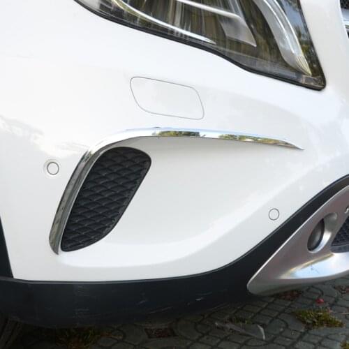 For Mercedes Benz GLA X156 Stainless Front Fog Light Cover Trim 2014 -2015 2pcs