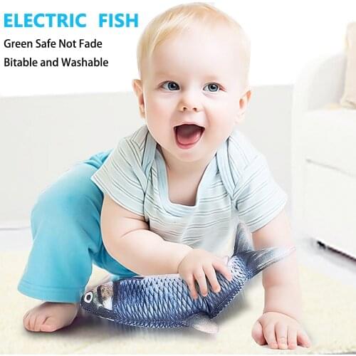 Toys For Baby Children Kitchen Accessories Toys Plush Pillow Stuf Anim Soft Moving Electr Moving Fish Toys For Kids Boys Cook
