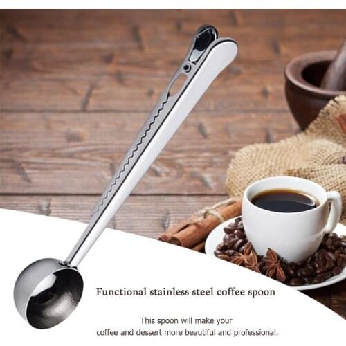 Tea Coffee Measuring Cup Scoop with Portable Bag Clip Kitchen Supplies (A)