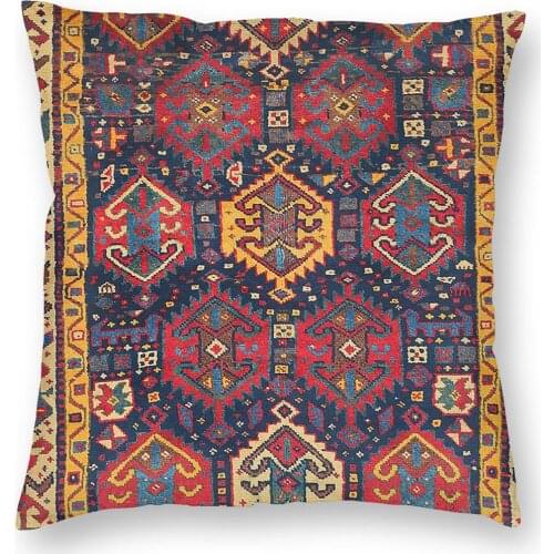 Kazak Antique Oriental Carpet Pillow Case Home Decorative Bohemian Cushions Throw Pillow for Car Polyester Double-sided Printing