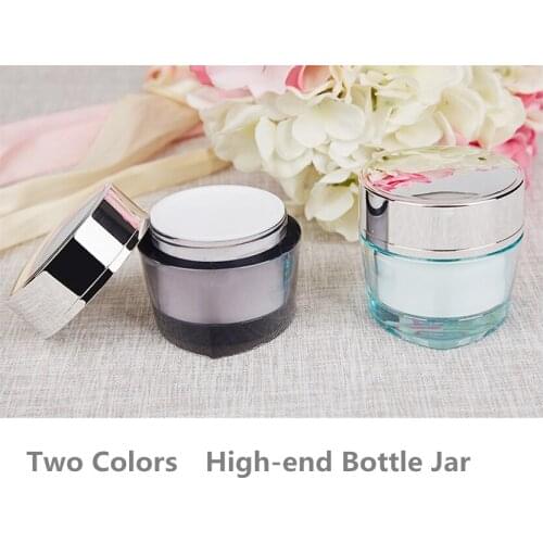 10PCS Classical Black Blue Acrylic Refillable Bottle Jar Acrylic Cream Bottle Jar Acrylic Cosmetic Container Bottle Jar 50g 50ml