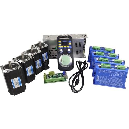 MACH3 cnc kit 5-axis motion control card JMC2dm556 nema23 3NM stepper motor digital display wireless handwheel MPG DC24V 10A