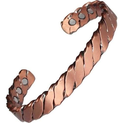 Cure Rheumatism Bracelet Medical Energy Health Magnetite Pure Red Copper Bangles Therapy Arthriti Cuff Natural Relief Joint Pain