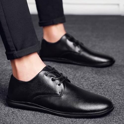 Fashion Men Business Shoes black Soft Leather Casual Shoes Brand Oxfords outdoor Mens Leather Shoes Black Classic Footwear