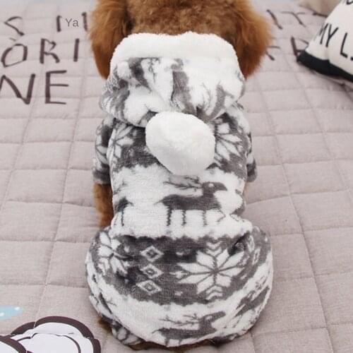 Cotton Print Pet Dog Warm Clothes Puppy Jumpsuit Hoodie Coat Doggy Apparel Keep Warm Dog Puppy Pet Clothes Dog Clothing
