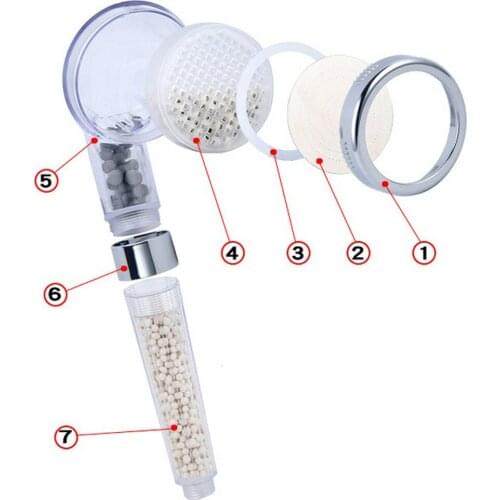 Shower Head Negative Ion Function Handheld Shower Faucet High Pressure Adjustable Bathroom Faucet Filter Bathroom Accessories