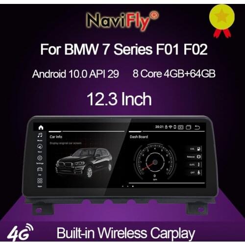 NaviFly 12.3" 10.25" Android 10.0 Car DVD GPS Player For BMW F01/F02 7 Series CIC NBT System 4G+64G MSM8953 Carplay 1920*720 DSP