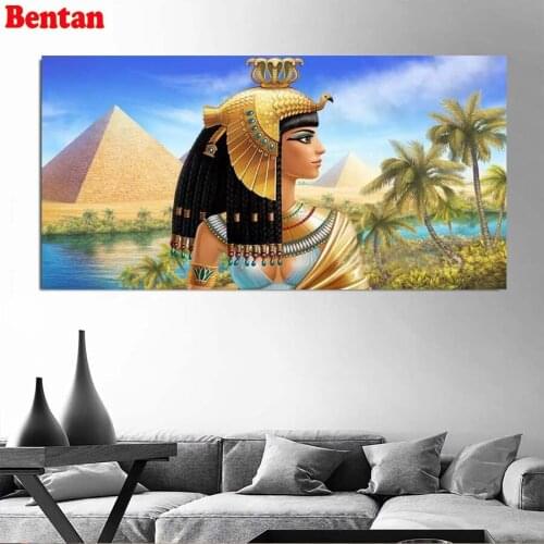 New arrival 3D Diamond Embroidery Egyptian Pyramids queen Large DIY Diamond Painting cross stitch Mosaic Diamond round square