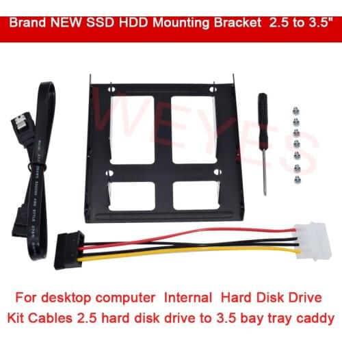 Brand NEW SSD HDD Mounting Bracket 2.5 to 3.5" For Desktop Computer Internal Hard Disk Drive Kit