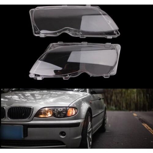 X7AE 2 Pcs/Pair Headlight Lenses Replacement Left&Right Headlamp for bmw E46 4 DR