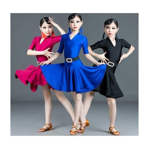 Latin Dance Dress Children Competition Ballroom Dancing Baby Girl Professional Cha Cha Tango Costume Black Vestidos Kid Flamengo