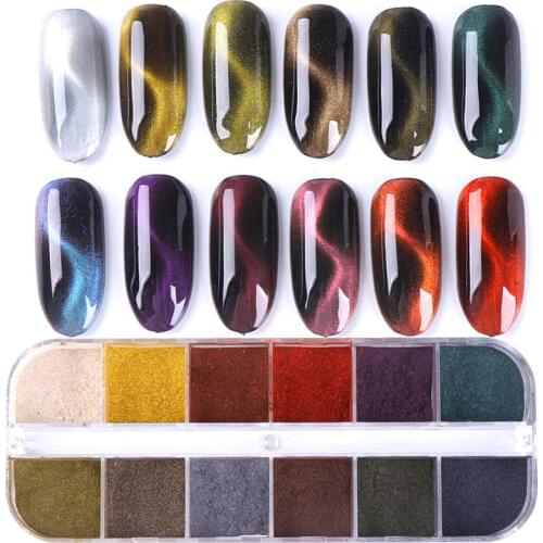Nail Cat Eye Powder Nail Glitter Retro Color 5d Cat Eye Nail Magnet Powder