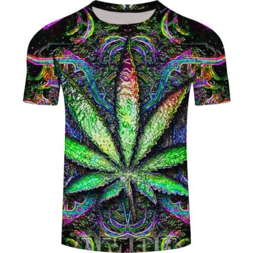 Psychedelic Floral 3d Printed T Shirt Men Woman Summer Clothes Funny Bizarre Colorful Leaves Fashion Hip Hop Tshirt Kids T-shirt