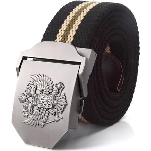 Canvas belt Russian National Emblem Alloy buckle military men belt Army tactical belts for Men Best quality male strap
