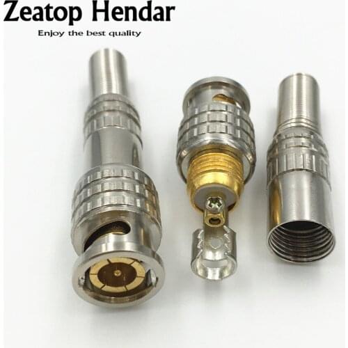 100Pcs BNC Q9 Male Plug for RG59 Coaxial Cable CCTV Camera Weldless Connector