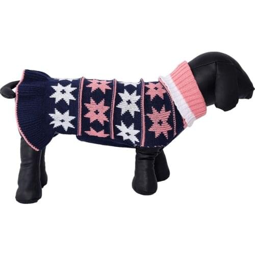 Dog Sweater Dog Coat Knitwear Clothes Winter Warm Puppy Star Design Small Medium Pet Cat Thickening Dress Jackets