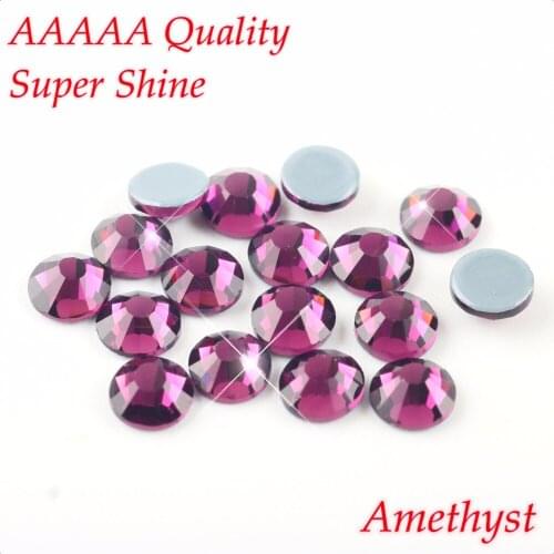 Top Quality! Amethyst Color SS6 to SS30 Hotfix Rhinestones Hot Fix Crystal Rhinestone Similar SWA Super Shine