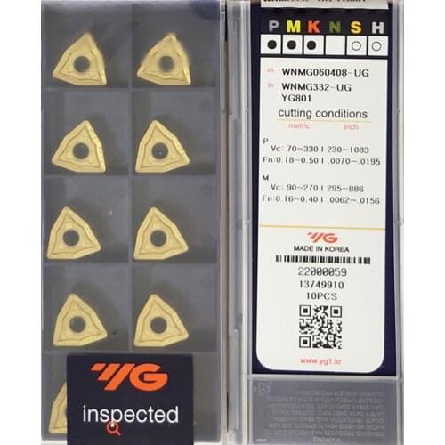 WNMG060404 UF WNMG060408 UG YG801 100% original Korea YG-1 insert Processing: stainless steel, steel, cast iron, etc