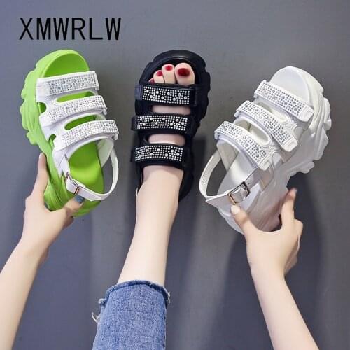 XMWRLW Womens Summer Sandals 2021 Fashion Rhinestone High Heels Sandals For Women Summer Shoes Ladies Wedges Shoes Sandal Shoe