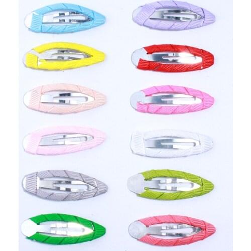 200PCS 4.8CM Wrapped Alloy Snap Clip Girl Girl Hairpin Kids Barrettes Hair Accessories Prong Alligator Brooch for Women Hair