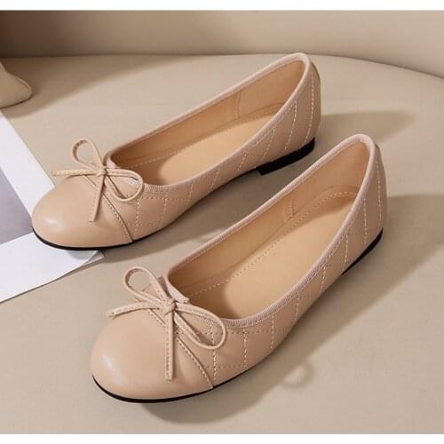 Women Shoes Casual Comfortable Bowknot Flat Single Shoes Womens Fall Round Toe Shallow Mouth Ballet Flats Womens Loafers
