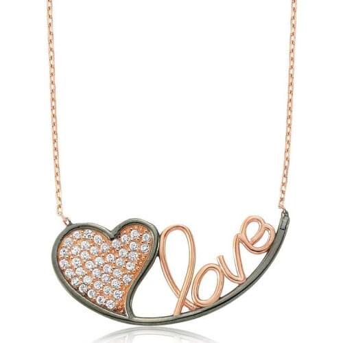 Sterling silver Heart Love Lady 'S Necklace