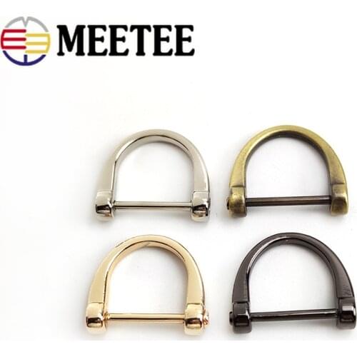 Meetee Detachable D Ring Loop Buckles Screw 19mm Metal Bags Buckles Clasp Handbag Strap Hooks Handle Connector Hanger DIY Craft