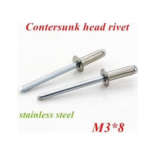 100pcs/lot M3*8 Countersunk POP head rivet Stainless steel