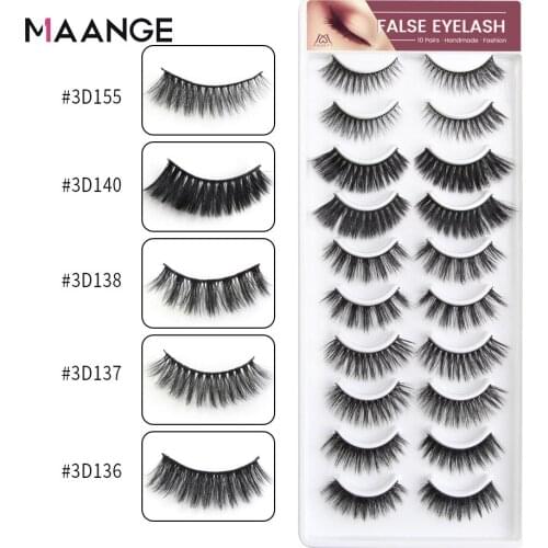 MAANGE 5/10 pairs 3D Mink Eyelashes Natural Soft False Eyelashes 3d Mink Lashes Eyelash Extension Makeup Kit Cilios