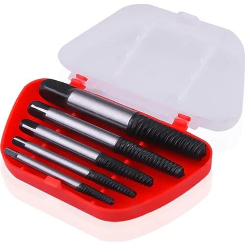 5PCS Broken Damaged Screw Extractor Drill Bit Guide Set Broken Bolt Remover Easy Out Set