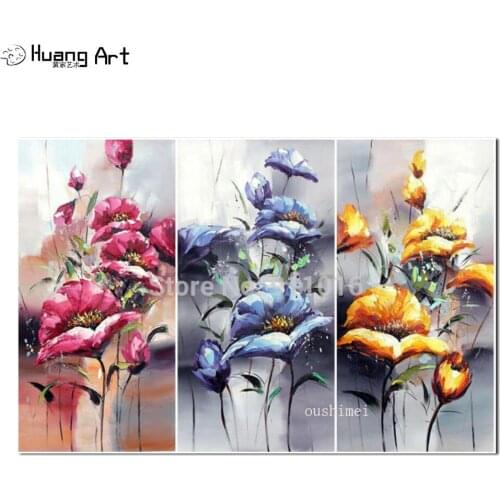 Handmade Abstract Painting On Canvas Knife Modern Flowers Oil Painting Wall Art Flower Canvas Pictures for Living Room Decor Art