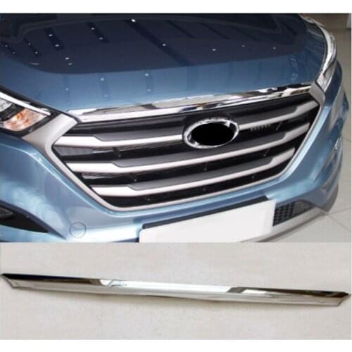 ACCESSORIES FIT FOR HYUNDAI TUCSON TL 2015 2016 CHROME FRONT HOOD BONNET GRILL LIP MOLDING COVER TRIM BAR GARNISH MESH